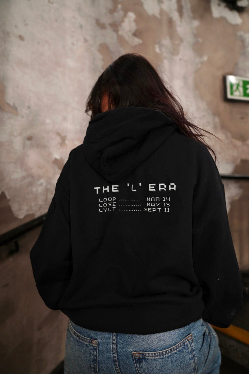 'SARAH BONNICI - THE 'L' ERA' Black Oversized Hoodie (Pre-Order)