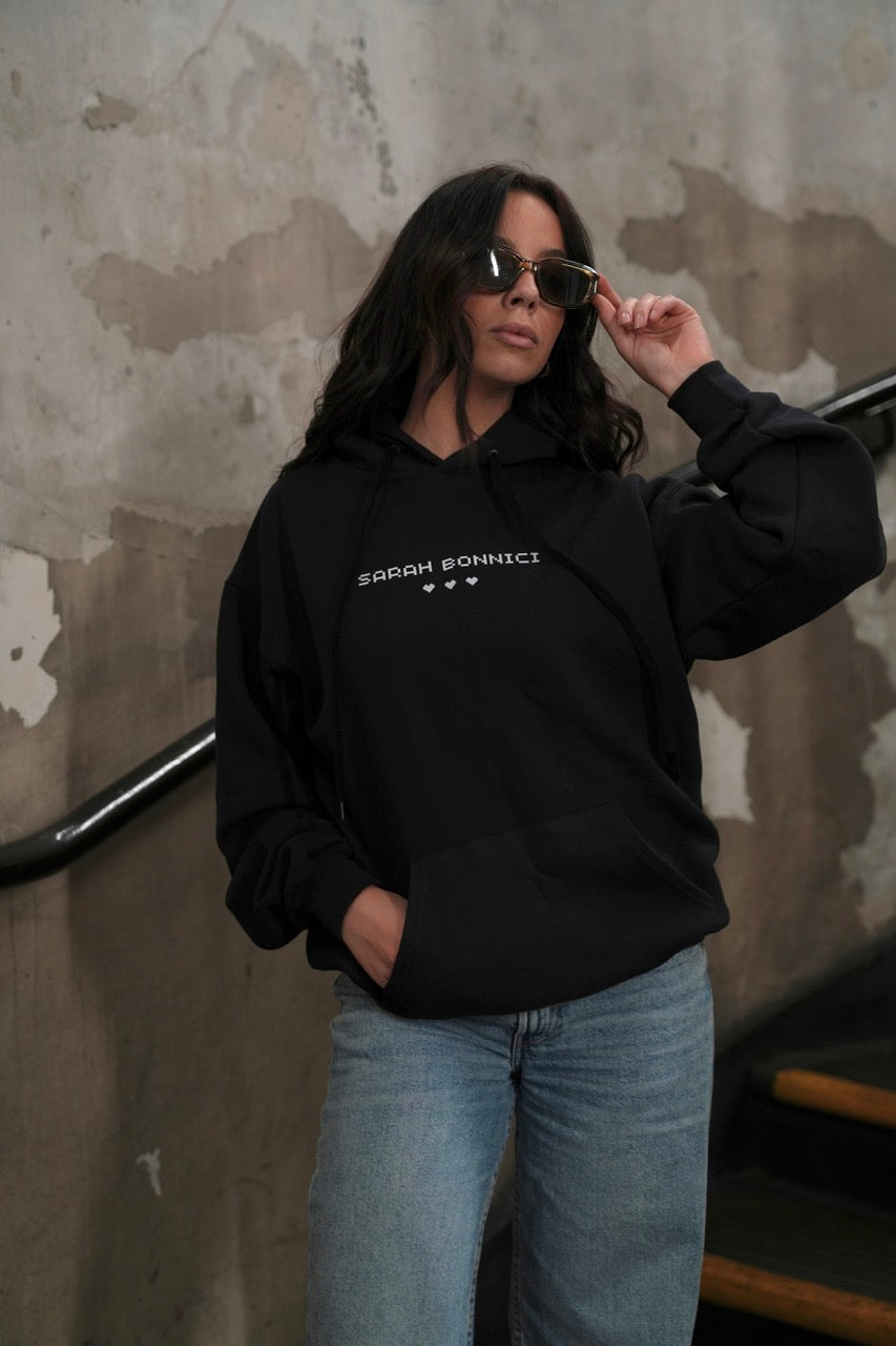 'SARAH BONNICI - THE 'L' ERA' Black Oversized Hoodie (Pre-Order)
