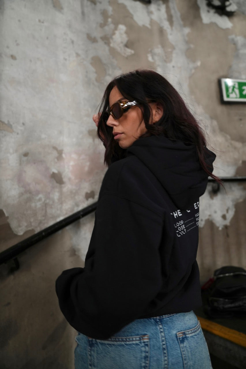 'SARAH BONNICI - THE 'L' ERA' Black Oversized Hoodie (Pre-Order)